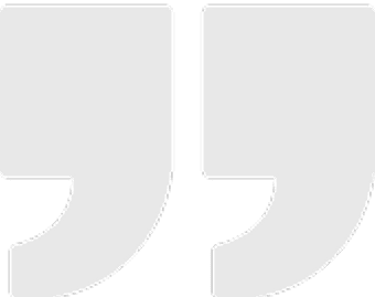 Large, light gray quotation marks on a transparent background.